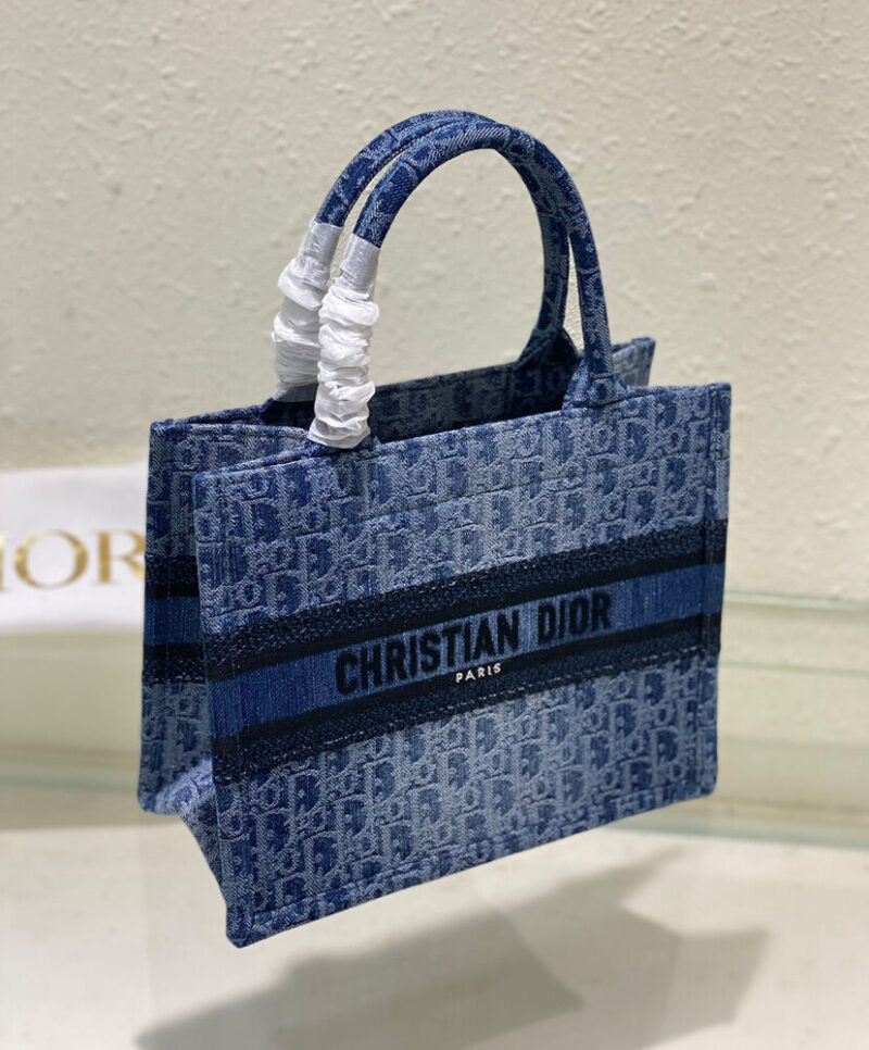 Christian Dior Small Dior Book Tote Blue